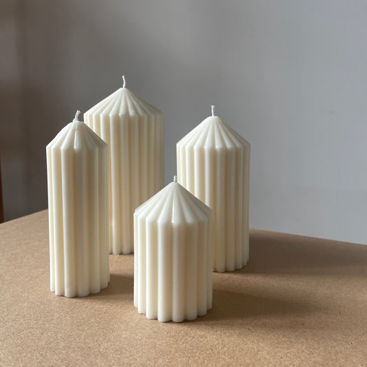 Ribbed Pillar Candle Unscented